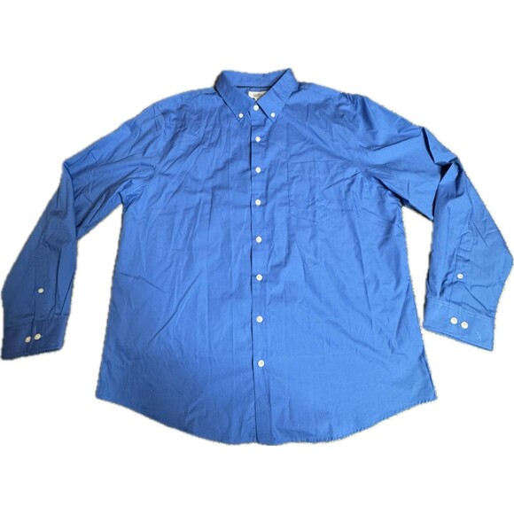 Croft & Barrow Shirt Mens XL Slim Quick Dry Blue Button Up Pre-owned - Picture 1 of 7